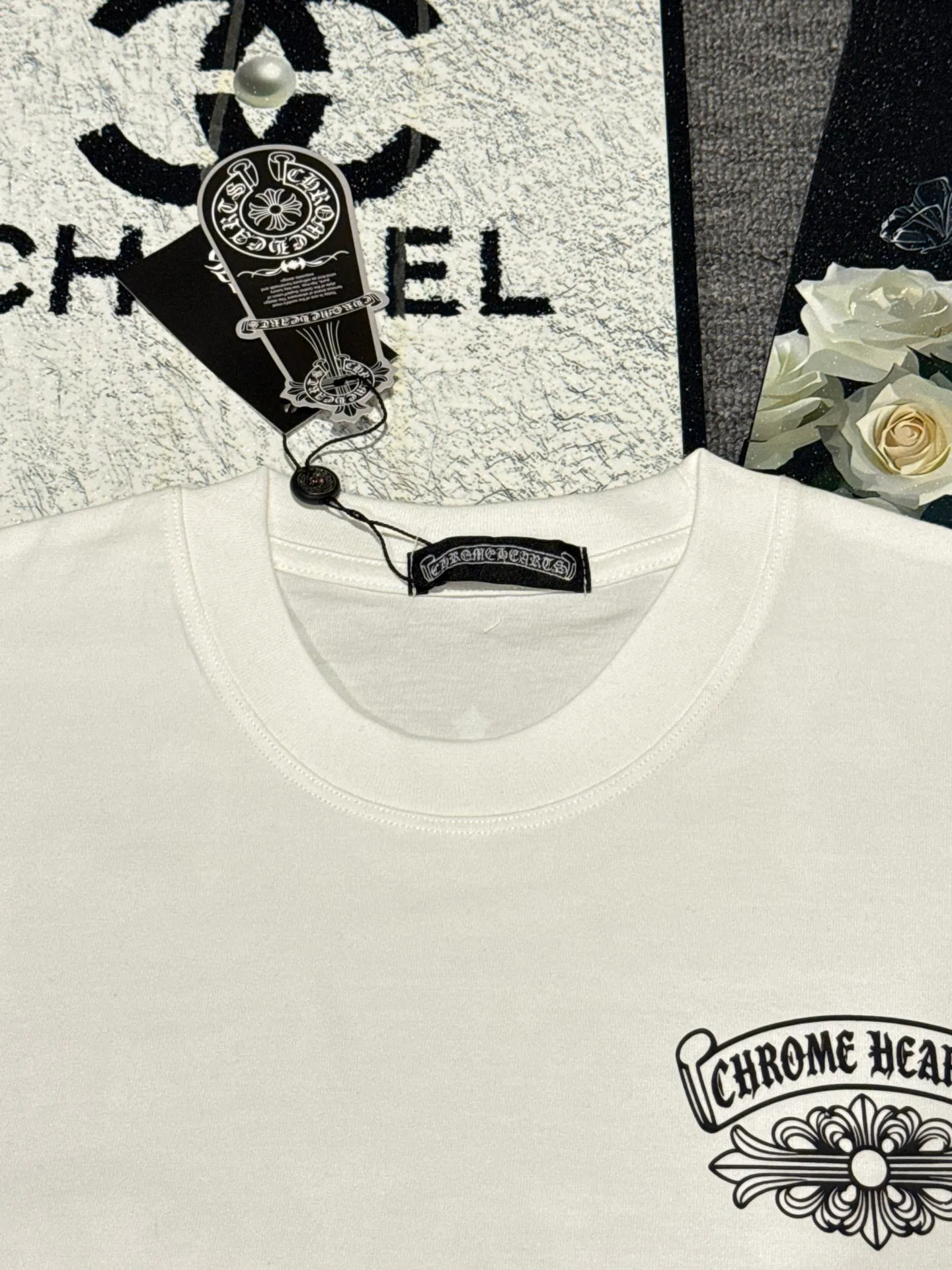 （ ） :YH 024 CH LOGO 1:1 Same Style 32 Breathable 1x 1 oversize 1:1 :White Black Size:S-XL